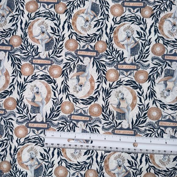 La Luna by Rae Ritchie for Dear Stella Fabric - 1/2 Yard - Celestial Lady, Moon - Picture 3 of 7